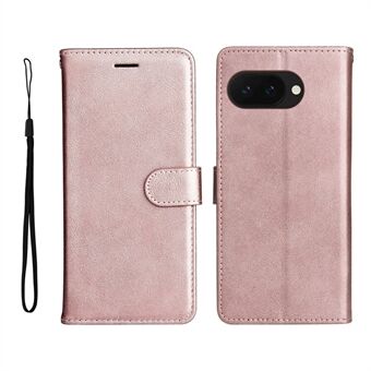 Voor Google Pixel 9a Hoes Effen Kleur Leren Telefoonhoesje Wallet Stand