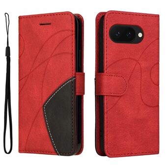 Voor Google Pixel 9a Hoesje Kleur Splicing Leren Telefoonhoes Portemonnee Standaard