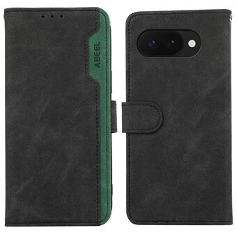 ABEEL Voor Google Pixel 9a Hoes Kleurencombinatie Leren Flip Telefoonhoes RFID-blokkering