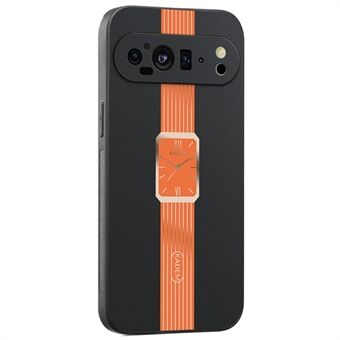 KADEM Voor Google Pixel 9 Hoes Leer+TPU+Acryl Anti-Kras Telefoonhoesje