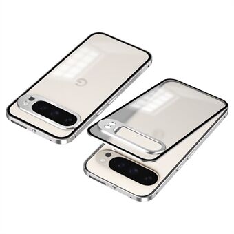 Voor Google Pixel 9 Pro XL Matte Hoes Aluminiumlegering+PC Telefoonhoesje Pop-Up Snap Lock