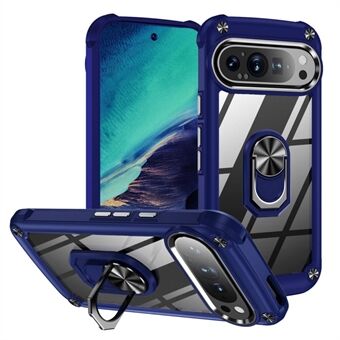 Voor Google Pixel 9 Pro XL Hoesje Alloy Lens Frame PC + TPU Kickstand Telefoon Achter Cover