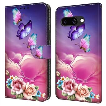 Voor Google Pixel 9a Hoes Patroon Gedrukte Beschermende Cover TPU+PU Lederen Flip Telefoonhoes