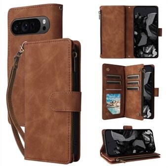Voor Google Pixel 9 Pro XL Hoes Rits Portemonnee Meerdere Kaartsleuven Leren Telefoonhoesje