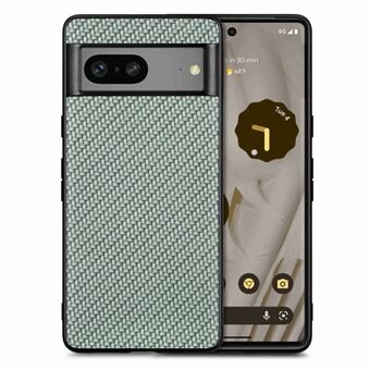 Anti-val telefoonhoesje voor Google Pixel 7 5G, koolstofvezelstructuur PU lederen gecoate zachte TPU anti-kras telefoonhoesje.