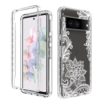 Voor Google Pixel 7 5G Transparante Telefoonhoes Stijlvol Patroon Printen PC Frame + TPU 2-in-1 Beschermhoes