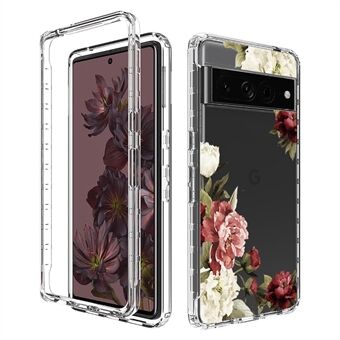 Voor Google Pixel 7 Pro 5G Stijlvol Patroon Printen Transparante Anti-val Telefoonhoes 2-in-1 PC Frame + TPU Schokbestendige Cover.