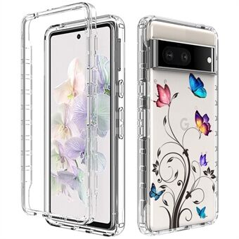 Voor de Google Pixel 6a patroon afdrukbare transparante telefoon beschermende hoes 2-in-1 PC frame + TPU anti-kras cover.