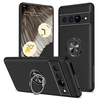 Voor de Google Pixel 7 Pro 5G Anti-val Kickstand Telefoonhoesje Hard PC Zachte TPU Hybride Beschermhoes, ondersteunt magnetische autohouder.