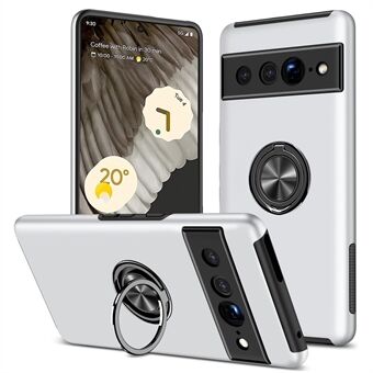 Voor de Google Pixel 7 Pro 5G anti-val kickstand telefoonhoes, gemaakt van hard PC en zacht TPU, biedt hybride bescherming aan de achterkant. Ondersteunt magnetische autohouder.
