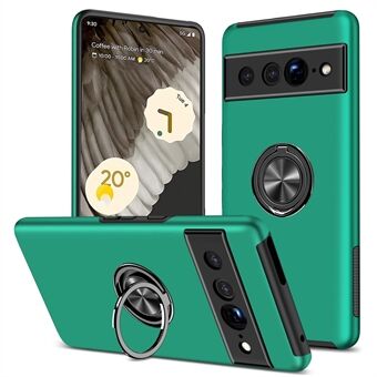 Voor de Google Pixel 7 Pro 5G Anti-val Kickstand Telefoonhoes Harde PC Zachte TPU Hybride Beschermende Achterkant, Ondersteunt Magnetische Autohouder