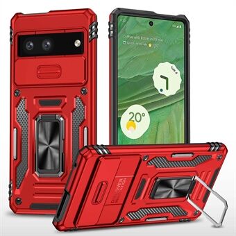 Telefoonhoesje voor de Google Pixel 7 5G Armor-serie. Harde PC Soft TPU schokbestendige hoes met standaard/klepje voor de schuivende camera.