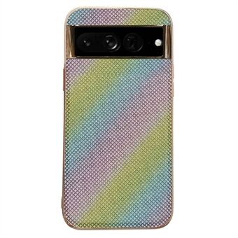 Voor Google Pixel 6 Pro 5G Stijlvol Glitter Nano Elektroplating Telefoonhoesje PU Leder Gecoate TPU Valbestendige Achterkant Case.