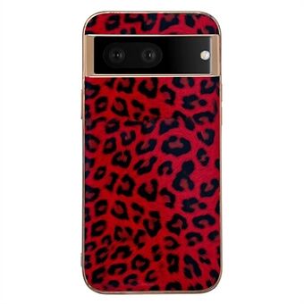 Leopard Patroon Telefoonhoesje voor Google Pixel 6a Anti-val Schokbestendige Cover Elektroplating TPU+PU Leren Telefoonhoesje.