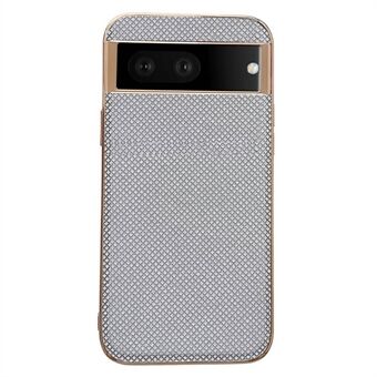 Voor Google Pixel 6a Electroplating telefoonhoesje versierd met strass steentjes, gemaakt van TPU+PU lederen beschermende cover.