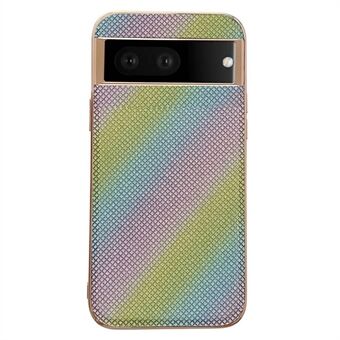 Elektroplatering Telefoonhoesje voor Google Pixel 7 5G met Rhinestone versiering, schokbestendige TPU+PU lederen Telefoonhoesje - Multi