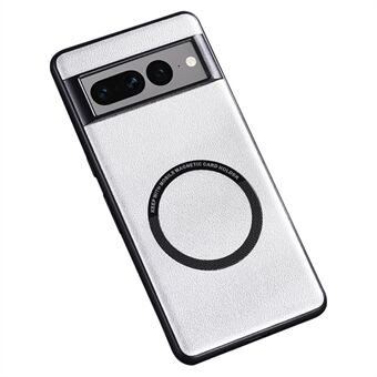 Voor Google Pixel 7 Pro 5G PU lederen gecoate TPU+PC hoesje Magnetische telefoon beschermende achtercover compatibel met MagSafe oplader.