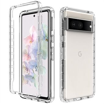 Voor Google Pixel 7 5G stijlvolle gradient kleur telefoonhoesje kristalhelder zacht TPU + hard PC hybride cover.