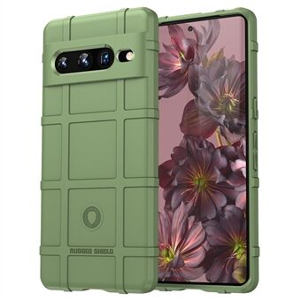 Voor Google Pixel 7 Pro 5G Robuuste vierkante rasterstructuur TPU-hoes Schokbestendige beschermhoes voor telefoon.