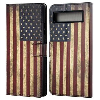 Voor Google Pixel 7a Patroonprinten PU Lederen Portemonnee Hoesje met Standfunctie, Magnetische Sluiting, Beschermhoes voor Telefoon.