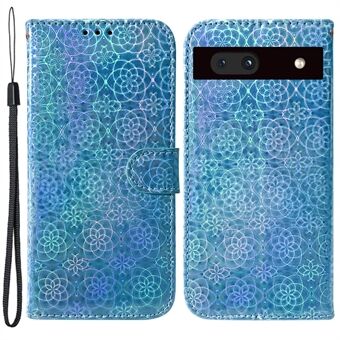 Voor de Google Pixel 7a PU lederen portemonneehoes met betoverend bloemenpatroon, standaard, magnetische sluiting, stootvrije fliphoes met bandje.