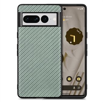 Voor Google Pixel 7 Pro 5G PU Lederen Gecoate PC+TPU Carbon Fiber Textuur Schokbestendige Telefoonhoes Niet-Slip Telefoonhoes