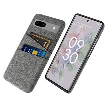 Doek structuur telefoonhoesje voor Google Pixel 7a, slanke beschermende telefoonhoes met kaarthouder.