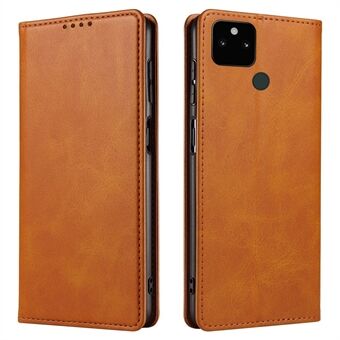 Voor de Google Pixel 5a 5G Business Style Beschermende Telefoonhoes PU Leren Portemonnee Stand Anti-kras Telefoonhoesje