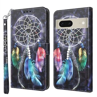 Voor de Google Pixel 7 5G PU Leren Portemonnee Telefoonhoesje met Standfunctie 3D Patroon Print Anti-val Bescherming