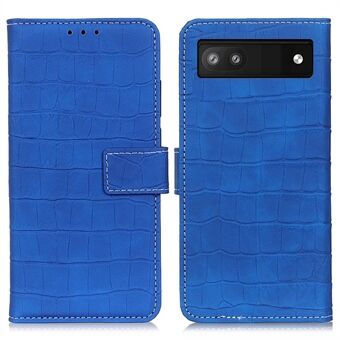Voor de Google Pixel 7a leren telefoonhoes met portemonnee en standaard in krokodillen textuur, beschermende telefoonhoes.