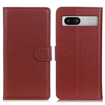 Voor Google Pixel 7a Litchi Textuur Telefoonhoesje Portemonnee PU Leren Telefoonstandaard Hoesje