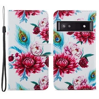 Voor de Google Pixel 7a PU Lederen Patroon Print Telefoonhoesje Portemonnee Stand Anti-val Beschermhoes