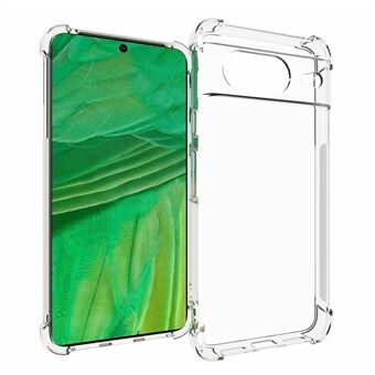 Voor Google Pixel 8 Anti-slip TPU Telefoonhoesje Vierhoeksluchtkussens Schokbestendige Transparante Telefoonhoes