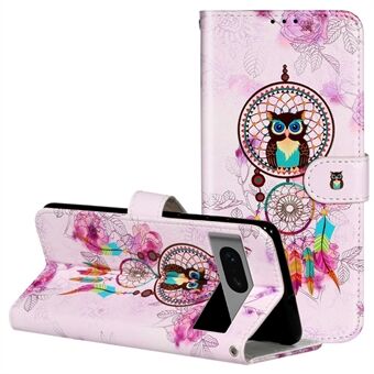 Voor de Google Pixel 7 5G Wallet Telefoonhoesje met PU Lederen Patroonprint, Standfunctie en Strap.