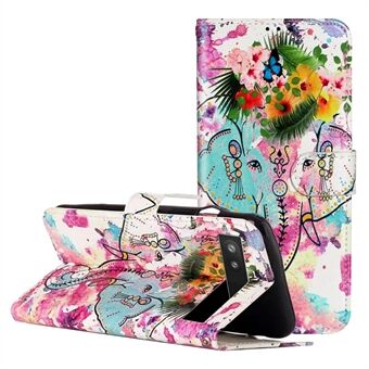 Voor de Google Pixel 6a Patroonprint PU Leren Telefoonhoesje met Standfunctie, Flip Wallet Cover met Strap.