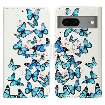 Voor Google Pixel 7 5G Patroon Print Leren Hoesje Anti-Kras Portemonnee Telefoonhoesje met Standaard.