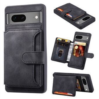 Voor de Google Pixel 6a Leder gecoate TPU-telefoonhoes met RFID-blokkering portemonnee en telefoonstandaard.