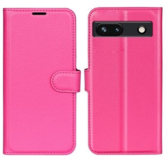 PU-leren hoesje voor Google Pixel 7a, valbestendige telefoonhoes met litchi-textuur, portemonneestijl met standaard en flip-cover.