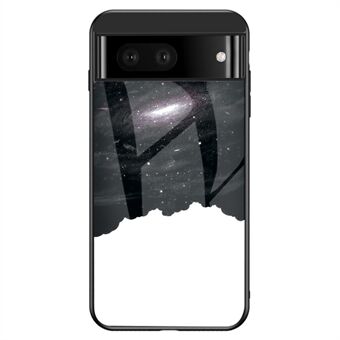 Voor de Google Pixel 7a PC+TPU+Gehard Glas Achterkant Hoesje met Sterrenhemel Patroon, Antidrop Telefoonhoesje.