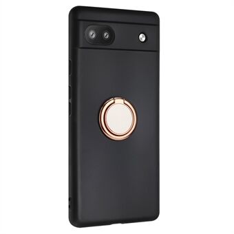 Voor Google Pixel 7a Matrugbeschermer TPU-hoesje met opvouwbare ringstandaard