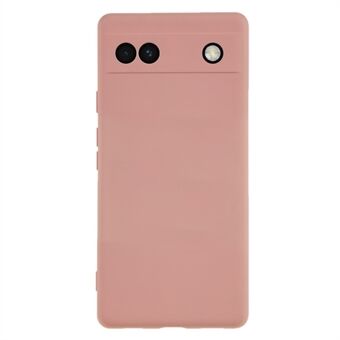 Voor de Google Pixel 6a Soft TPU Rubberized Telefoonhoesje met Vezelvoering Achterkant.