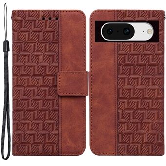 Voor Google Pixel 8 PU Leren Portemonnee Hoesje met Geometrisch Patroon en Standaard Functie