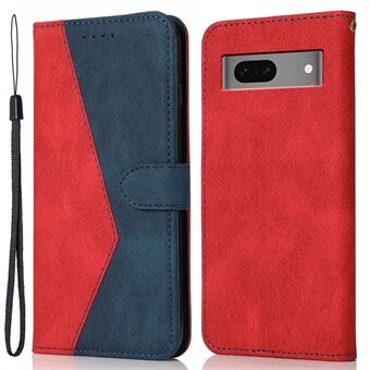 Voor Google Pixel 7 5G PU Leren Splicing Telefoonhoes Portemonnee Stand Folio Cover