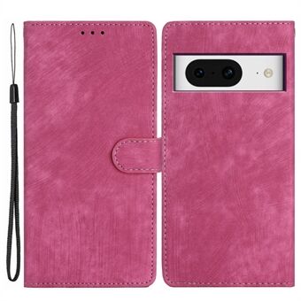 Voor Google Pixel 8 Solid Color Skin-touch Stand Leather Wallet Cover Cell Phone Case