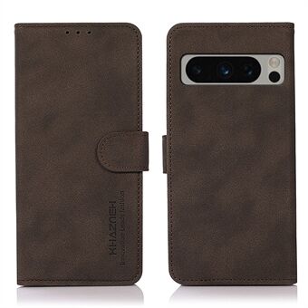 KHAZNEH voor Google Pixel 8 Pro Textured PU-leren beschermhoes met portemonnee en standaard voor mobiele telefoon.