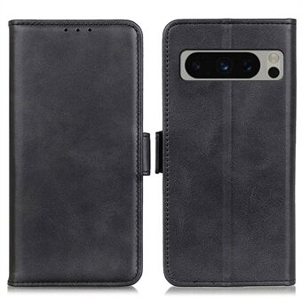 Voor Google Pixel 8 Pro Beschermende Portemonnee Hoesje van Runderenleer met Textuur Leren Standaard Schokbestendige Telefoonhoes