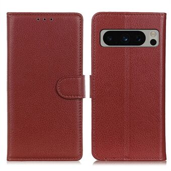 Telefoonhoesje voor Google Pixel 8 Pro, met litchi textuur, lederen portemonnee flip-standaard hoesje voor telefoon.