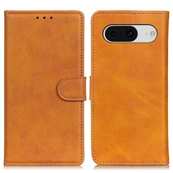 Flip Telefoonhoesje voor Google Pixel 8 PU Leder Koeienhuid Textuur Portefeuille Standaard Beschermhoes