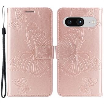 KT Imprinting Flower Series-2 Voor Google Pixel 8 PU Leren Wallet Hoesje Butterfly Flower Gedrukte Standaard Telefoonhoesje