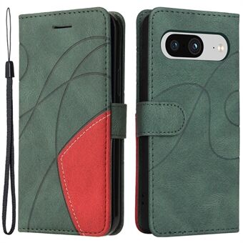 KT Leather Series-1 Voor Google Pixel 8 Telefoonhoesje Dubbelkleurig PU Leren Portemonnee Stand Cover